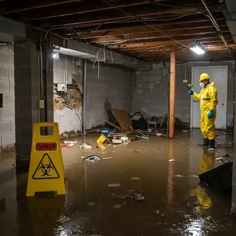 Flooded Basement Electrical Hazard in West Terre Haute, IN Property