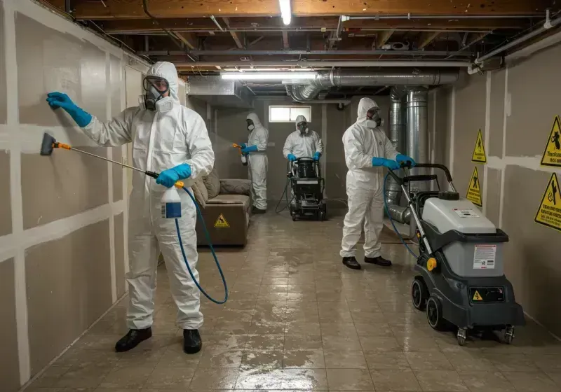 Basement Moisture Removal and Structural Drying process in West Terre Haute, IN